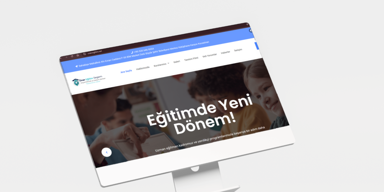Öner Eğitim kurs programları ve öğrenci odaklı web sitesi tasarımı