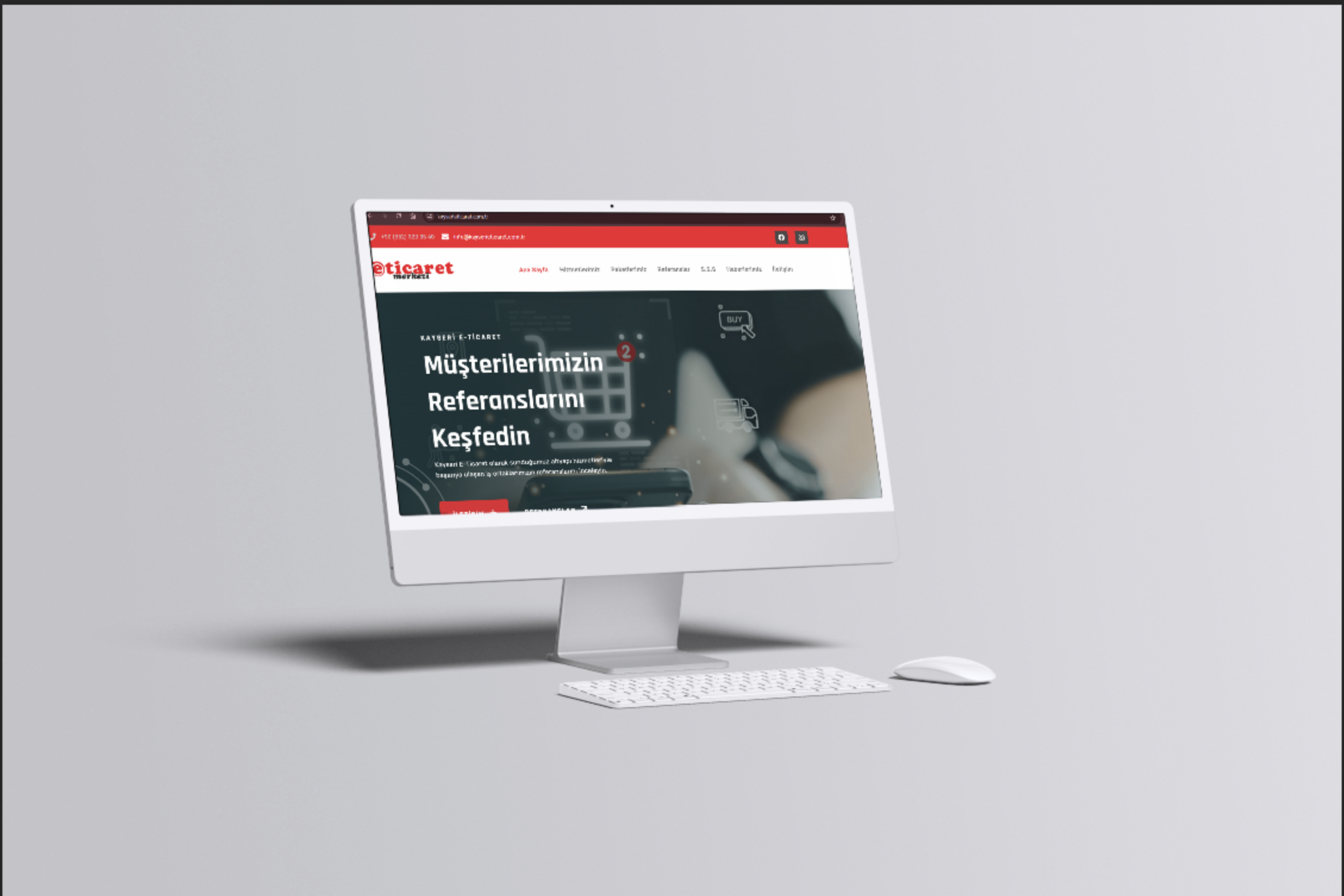Kayseri E-Ticaret Merkezi müşteri referansları web sitesi masaüstü görünümü