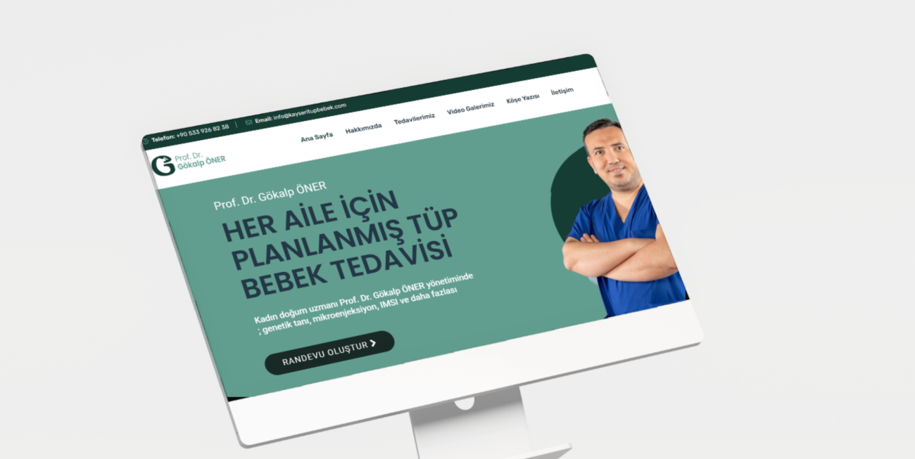 Prof. Dr. Gökalp Öner tüp bebek tedavisi ve online randevu web sitesi tasarımı