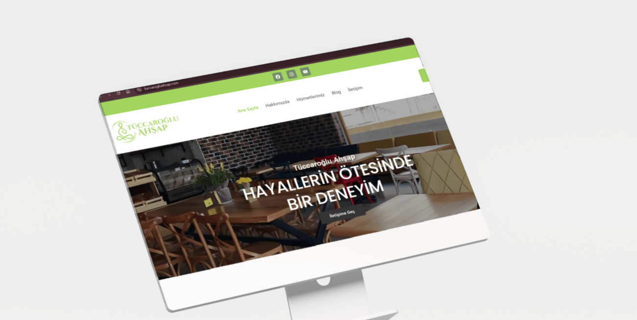 Tüccaroğlu Ahşap özel üretim mobilya ve ahşap tasarım web sitesi
