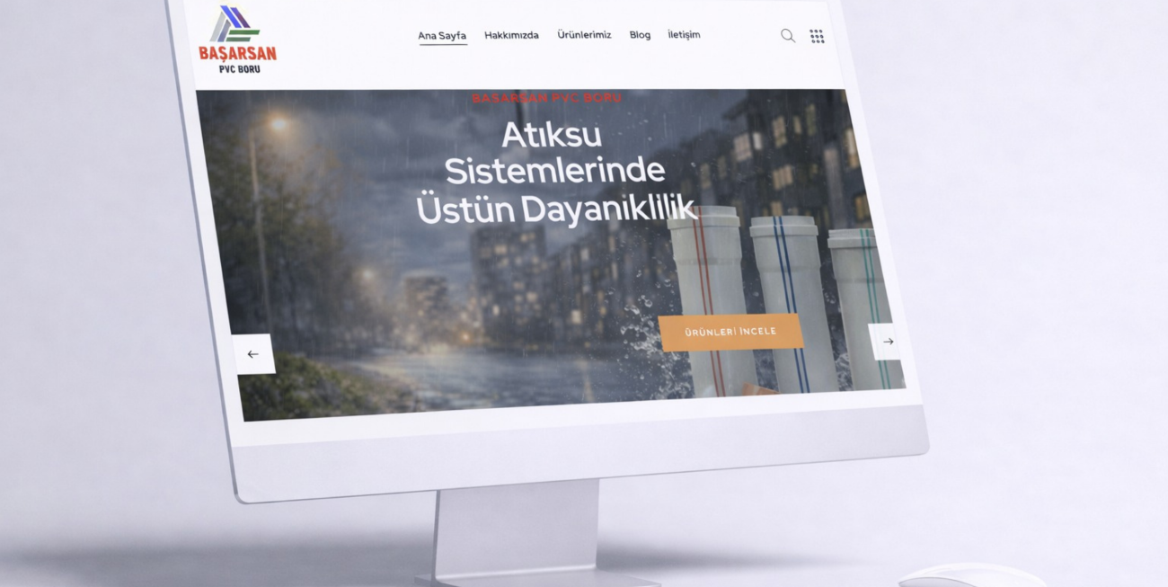 Başarsan PVC boru atık su sistemleri kurumsal web sitesi tasarımı