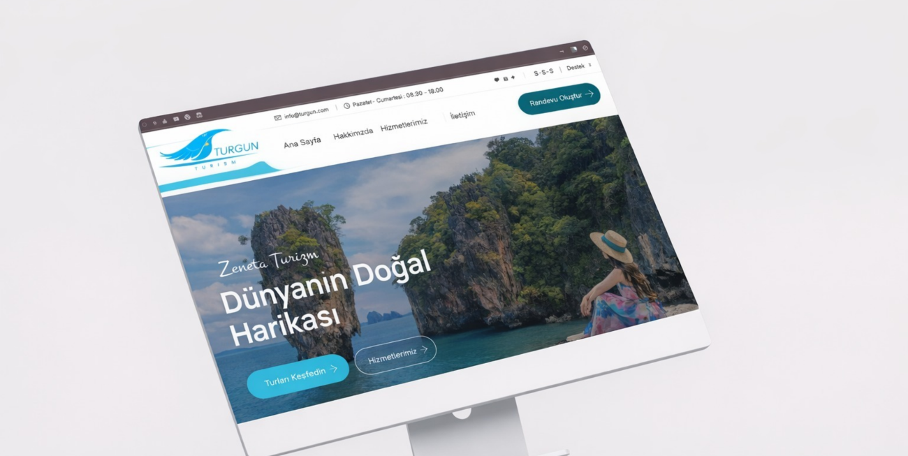 Turgun Turizm doğa turları ve seyahat hizmetleri web sitesi tasarımı