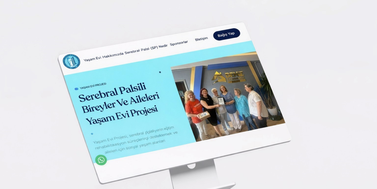 BÜSEV serebral palsili bireyler için Yaşam Evi Projesi ve bağış web sitesi tasarımı